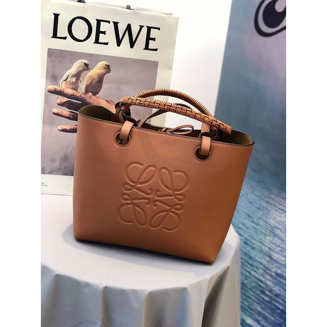 LOE ANAGRAM SMALL LEATHER TOTE BAG