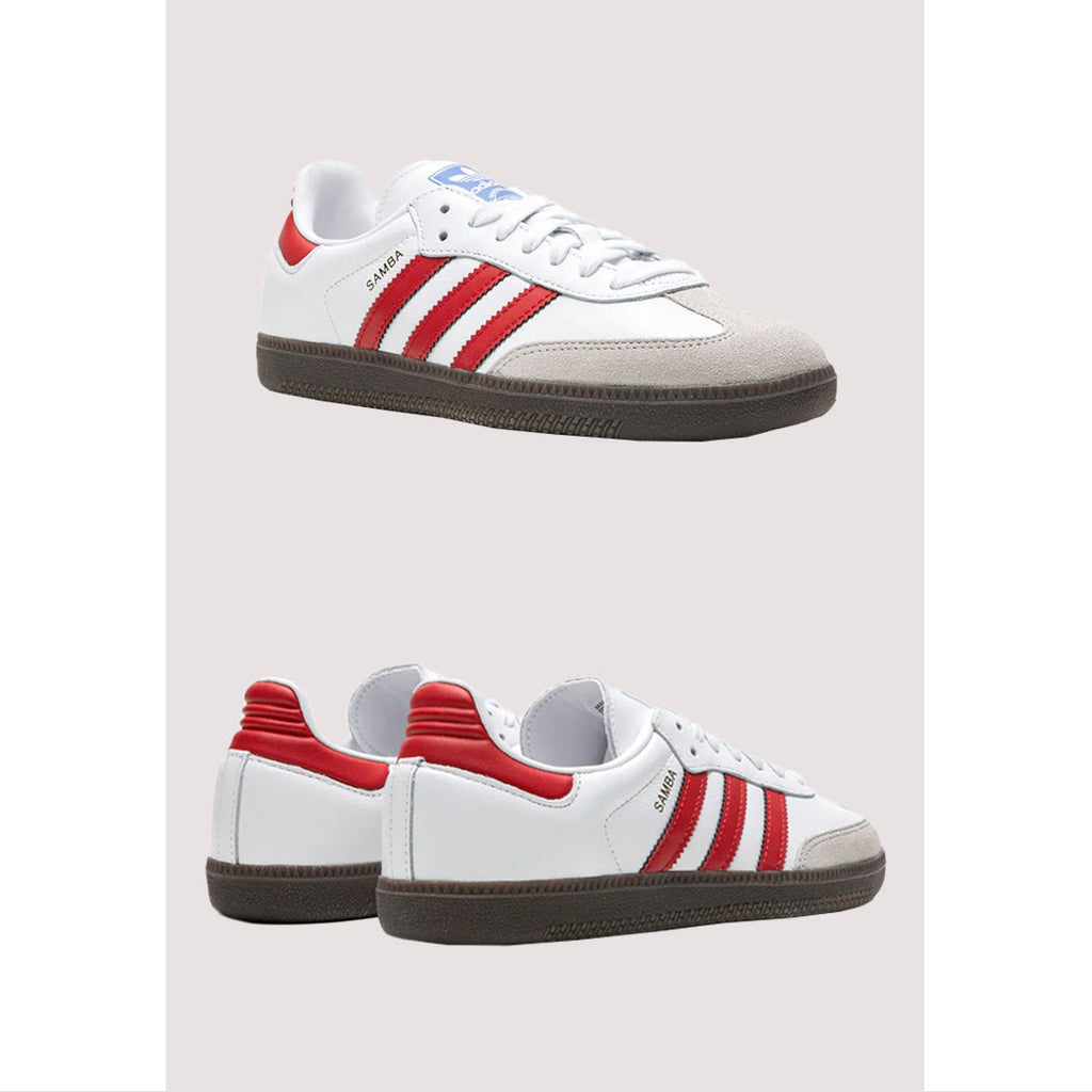 ADI SAMBA OG MENS WHITE RED SHOES