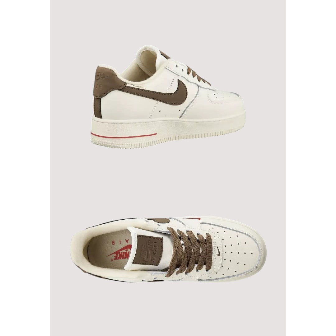 NK AIR FORCE 1 LOW CREAM-BROWN SHOES