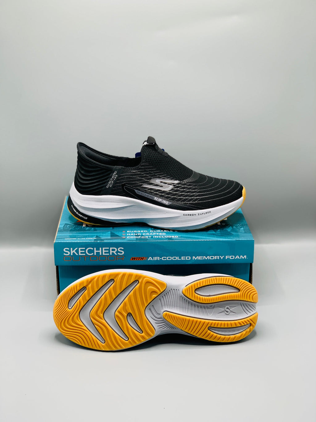 Sketchers Slip Ins Arch Fit "Carbon Infused" Black Comfortable Shoes