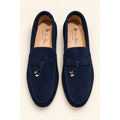 LORO PIANA MENS CHARM DEEP NAVY LOAFER SUEDE