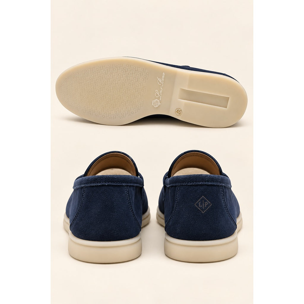 LORO PIANA MENS CHARM DEEP NAVY LOAFER SUEDE