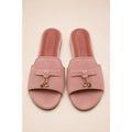 LORO PIANA SUEDE BOW FLAT SANDAL DUSTY PINK FOR WOMEN