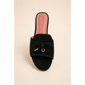 LORO PIANA SUEDE BOW FLAT SANDAL BLACK FOR WOMEN