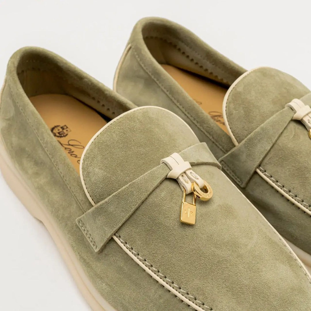 LORO PIANA MINT GREEN SUMMER WALK CASUAL BALLET LOAFERS FOR WOMEN