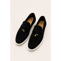 LORO PIANA BLACK SUMMER WALK CASUAL BALLET LOAFERS FOR WOMEN