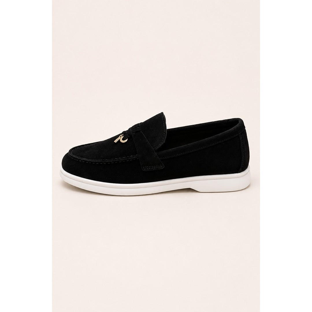 LORO PIANA BLACK SUMMER WALK CASUAL BALLET LOAFERS FOR WOMEN
