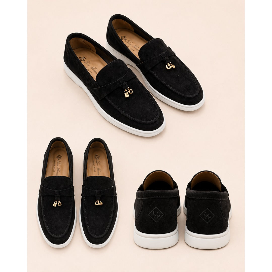 LORO PIANA BLACK SUMMER WALK CASUAL BALLET LOAFERS FOR WOMEN