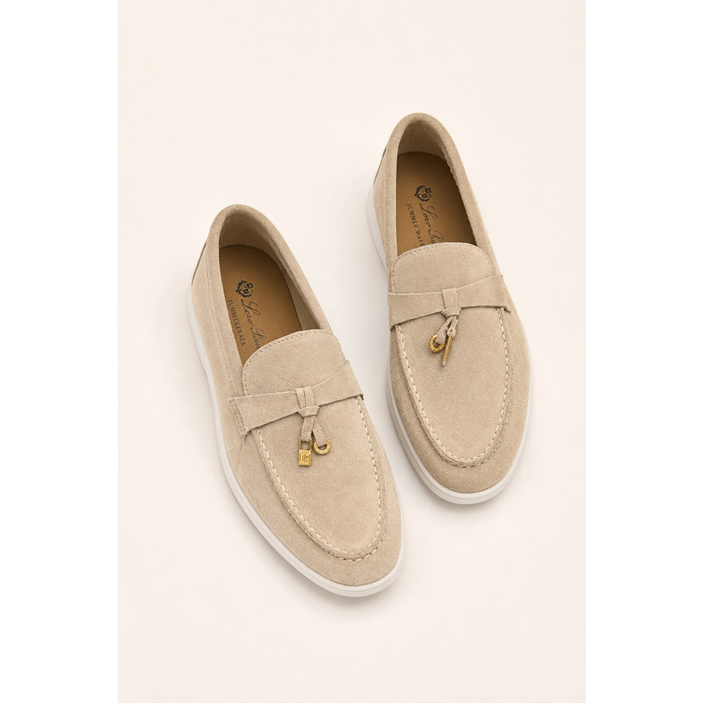LORO PIANA BEIGE SUMMER WALK CASUAL BALLET LOAFERS FOR WOMEN