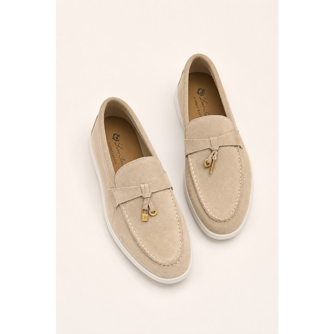 LORO PIANA BEIGE SUMMER WALK CASUAL BALLET LOAFERS FOR WOMEN