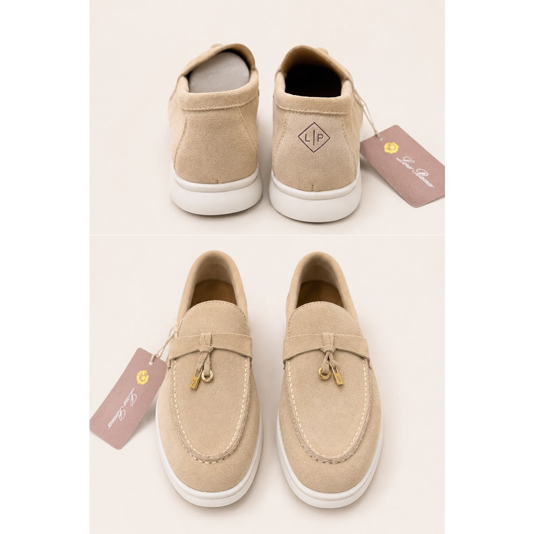 LORO PIANA BEIGE SUMMER WALK CASUAL BALLET LOAFERS FOR WOMEN