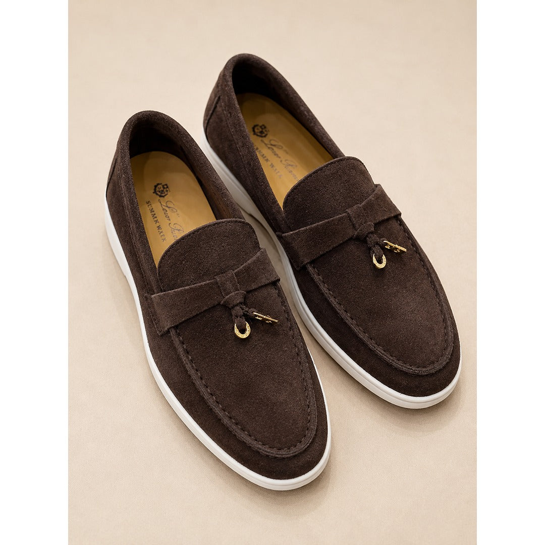 LORO PIANA CHOCOLATE BROWN SUMMER WALK CASUAL BALLET LOAFERS FOR WOMEN
