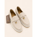 LORO PIANA GREY SUMMER WALK CASUAL BALLET LOAFERS FOR WOMEN