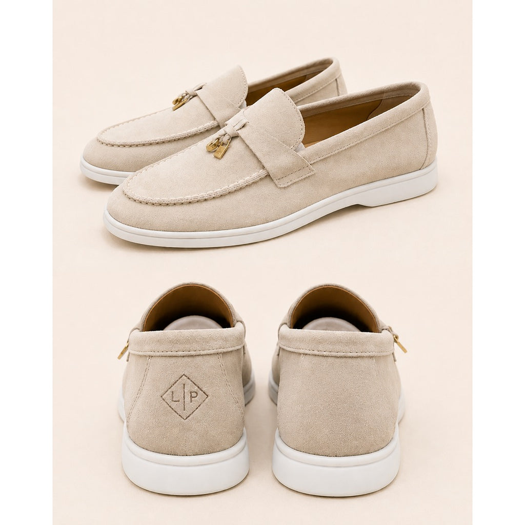 LORO PIANA GREY SUMMER WALK CASUAL BALLET LOAFERS FOR WOMEN