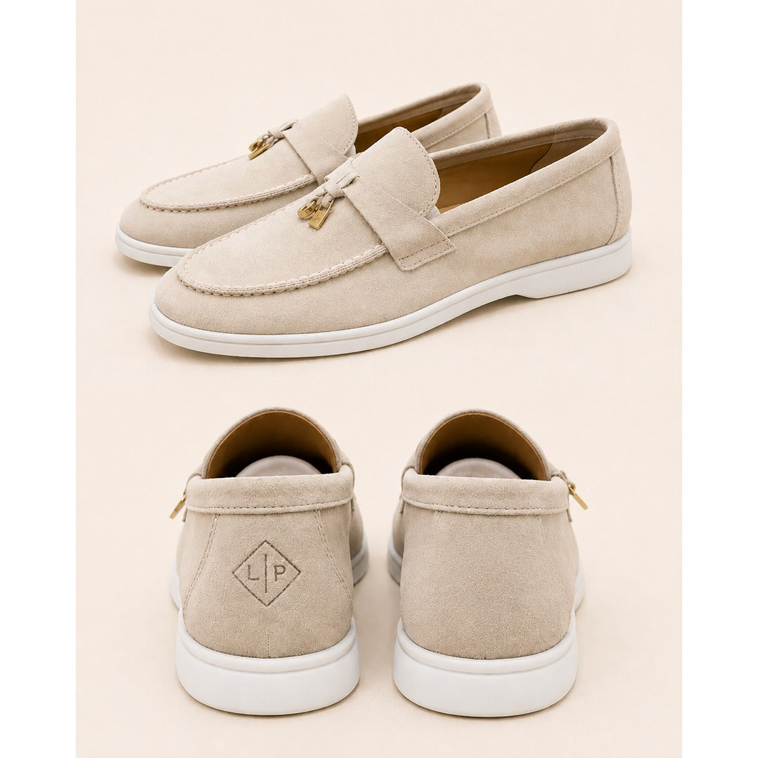 LORO PIANA GREY SUMMER WALK CASUAL BALLET LOAFERS FOR WOMEN