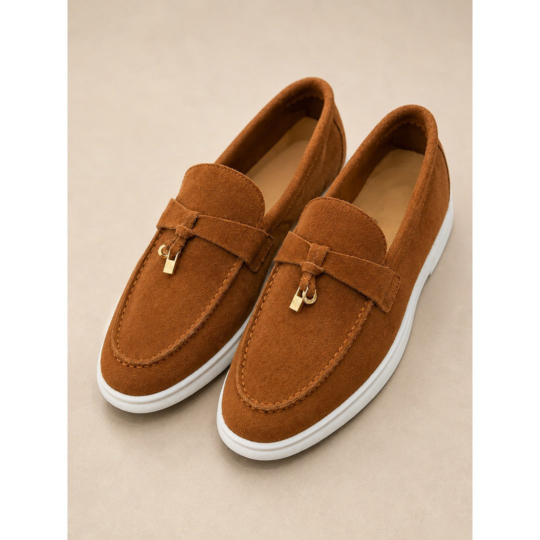 LORO PIANA TAN BROWN SUMMER WALK CASUAL BALLET LOAFERS FOR WOMEN