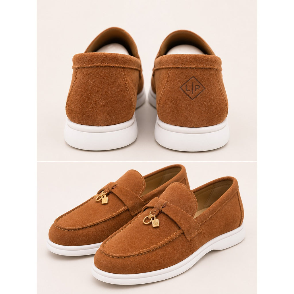 LORO PIANA TAN BROWN SUMMER WALK CASUAL BALLET LOAFERS FOR WOMEN