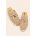 LORO PIANA BEIGE SUMMER CHARM BABOUCHE LOAFER SUEDE FOR WOMEN
