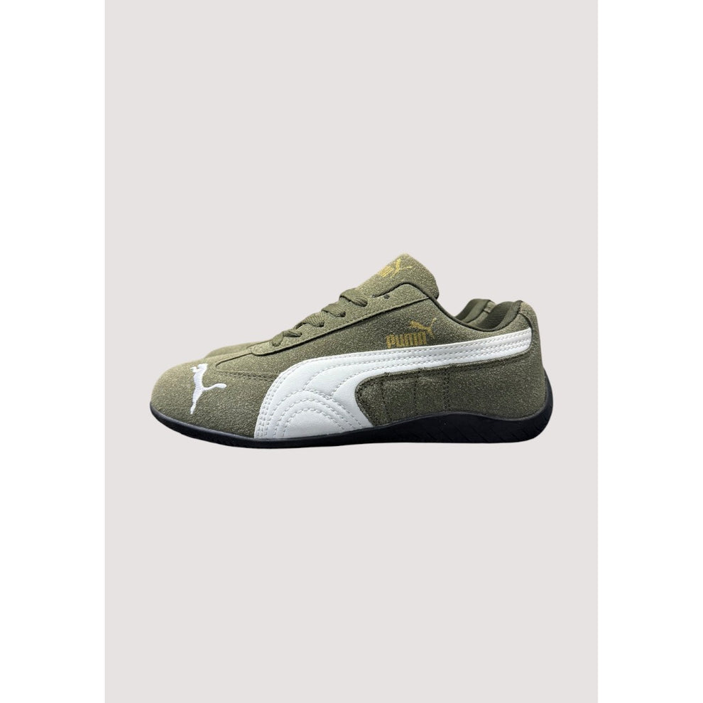 PUMA SPEEDCAT WOMENS OLIVE GREEN WHITE