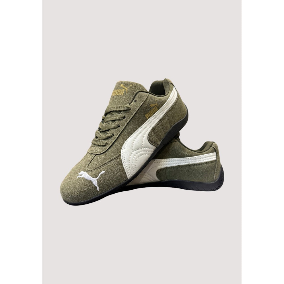PUMA SPEEDCAT WOMENS OLIVE GREEN WHITE