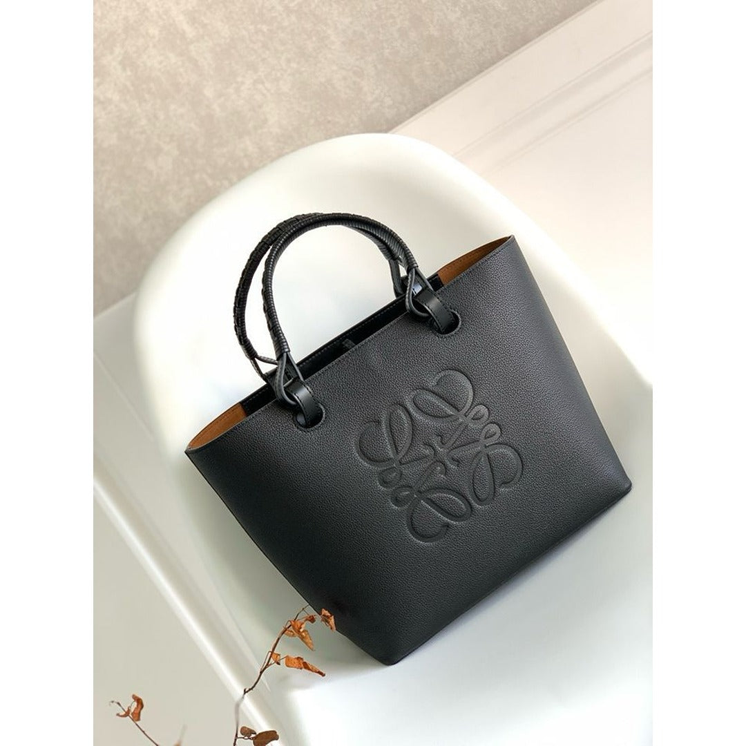 LOE ANAGRAM SMALL LEATHER TOTE BAG
