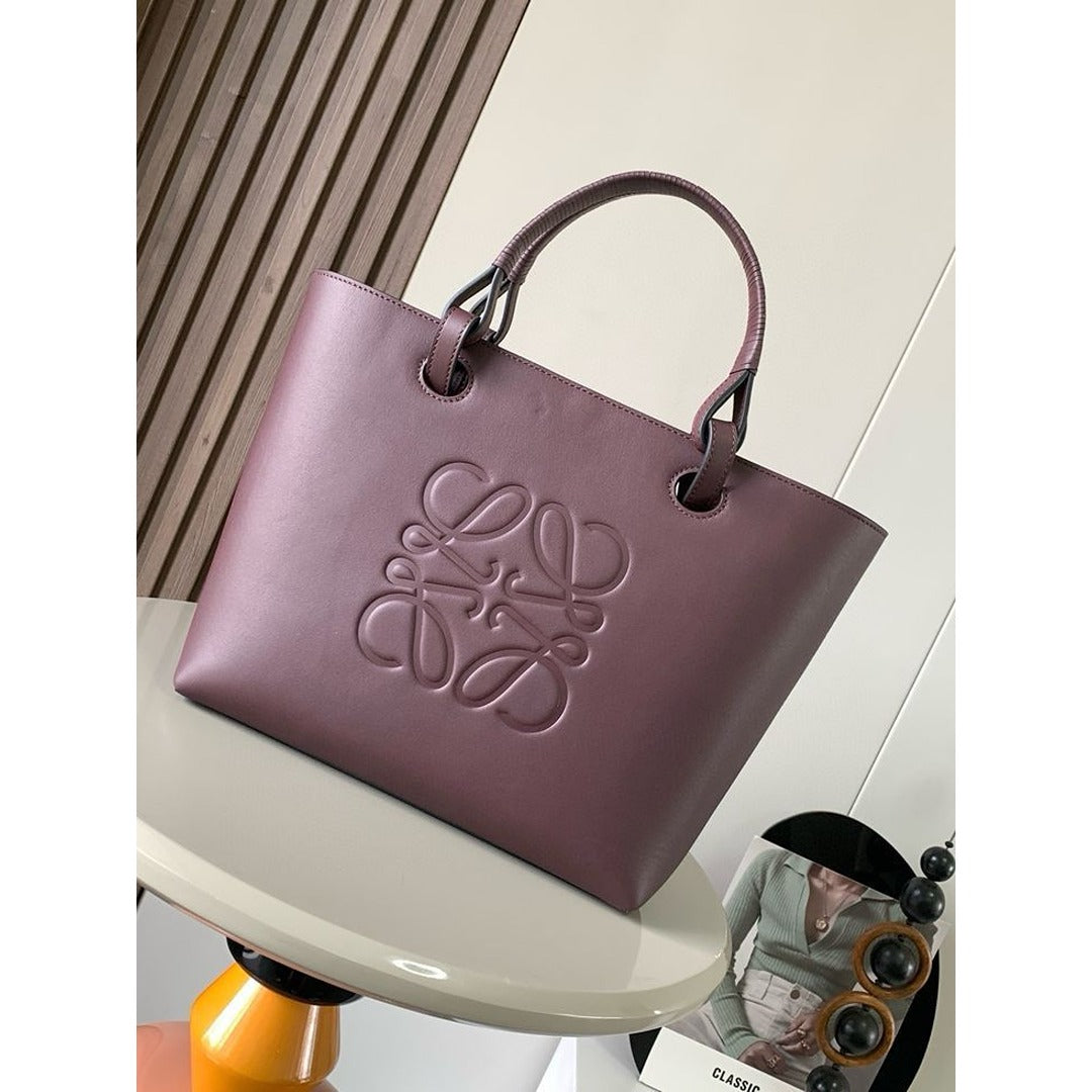 LOE ANAGRAM SMALL LEATHER TOTE BAG