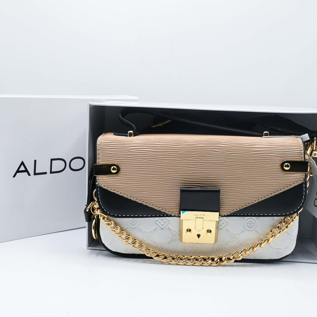 ALO D CROSSBODY BAG WHITE/BROWN/CAMEL