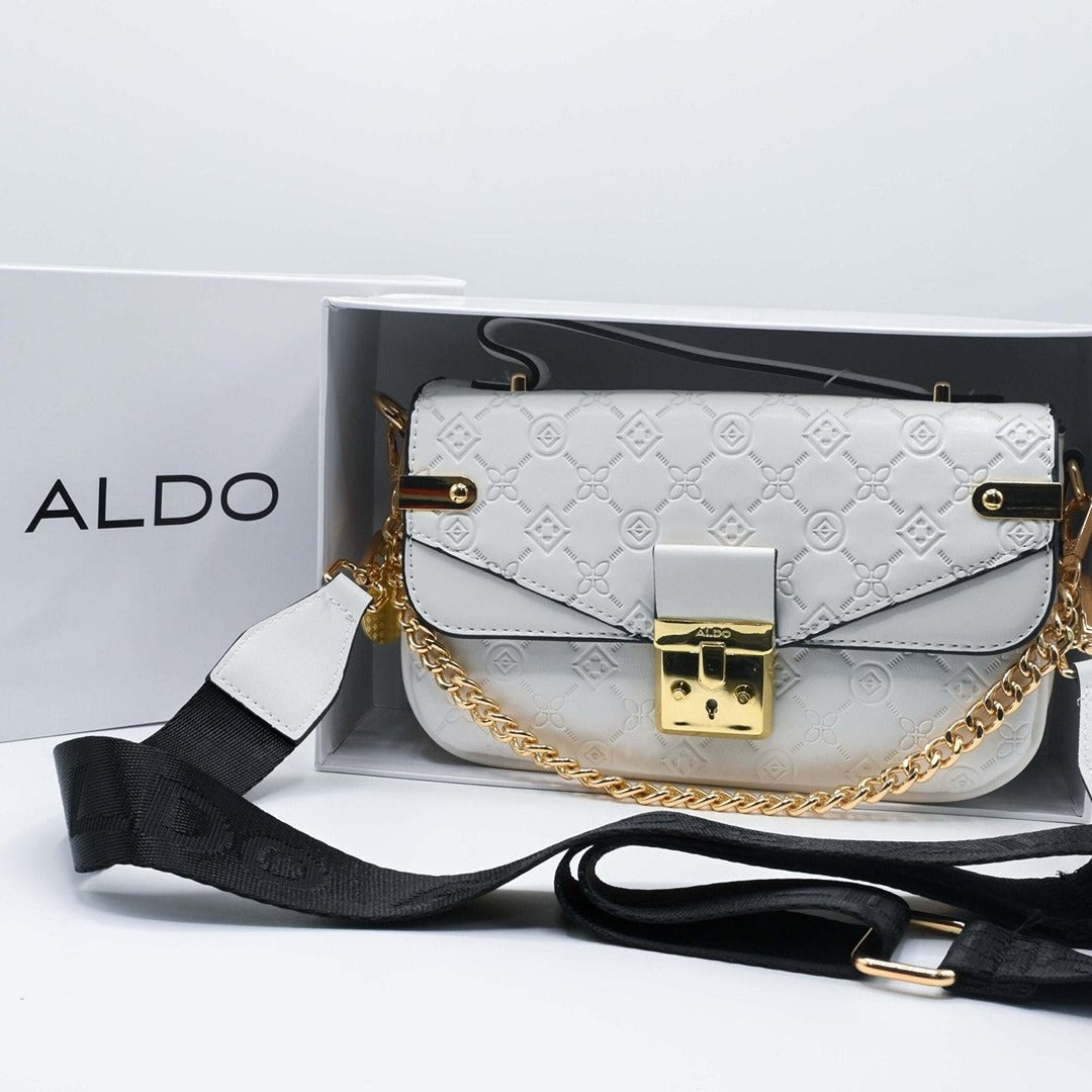 ALO D CROSSBODY BAG WHITE/BROWN/CAMEL