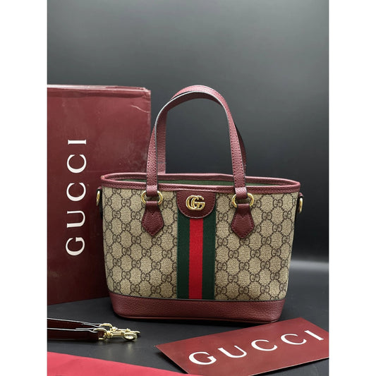 GCI OPHIDIA GG BEIGE PINK TOTE BAG