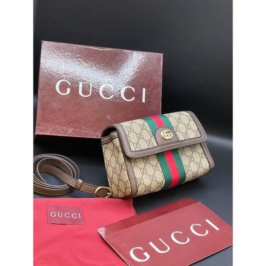 GCI MINI GG BROWN SUPREME HANDBAG