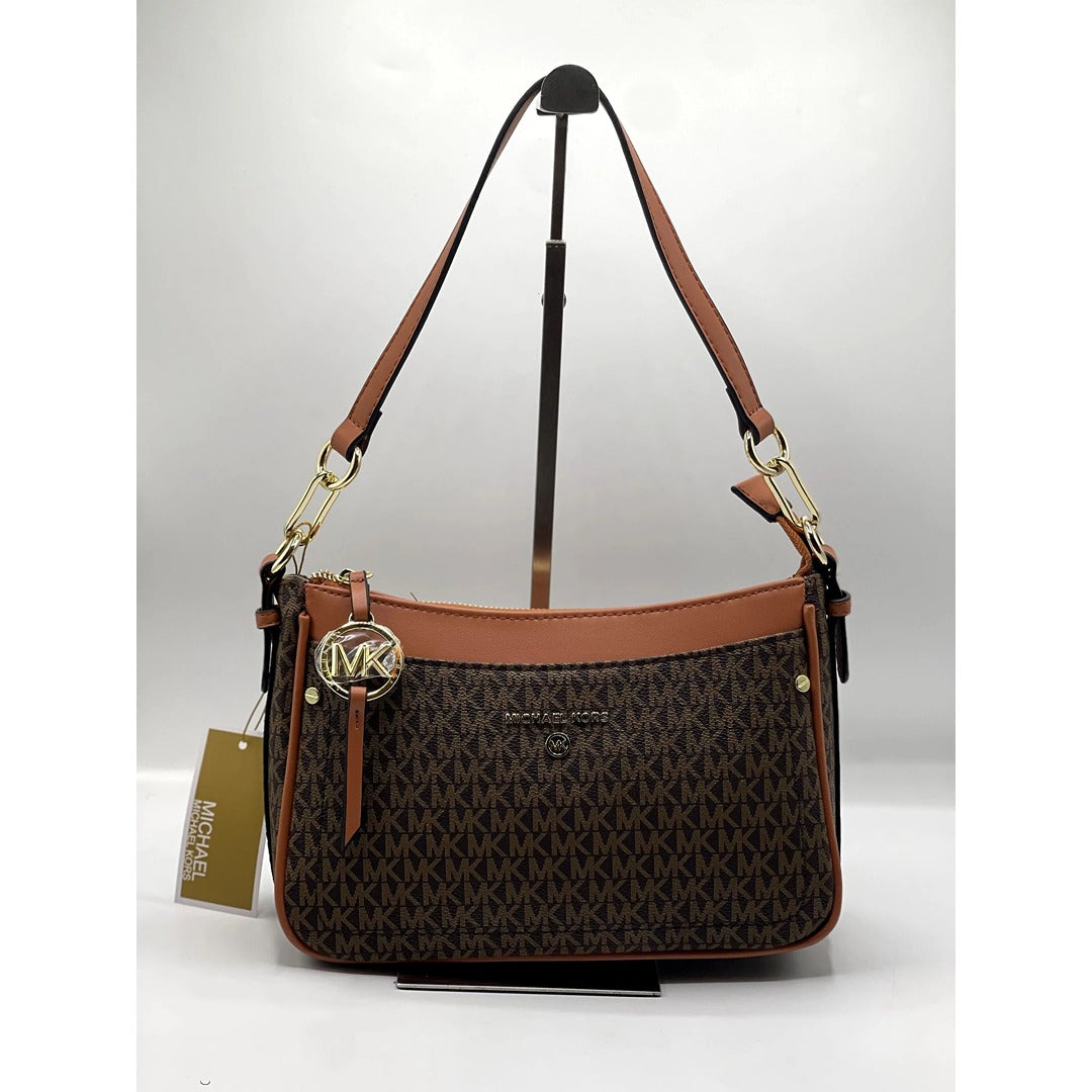 MICL KORS LUXE POCHETTE SHOULDER BAG BROWN/BEIGE