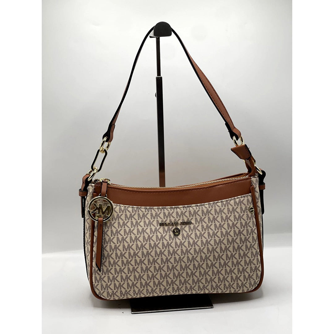 MICL KORS LUXE POCHETTE SHOULDER BAG BROWN/BEIGE