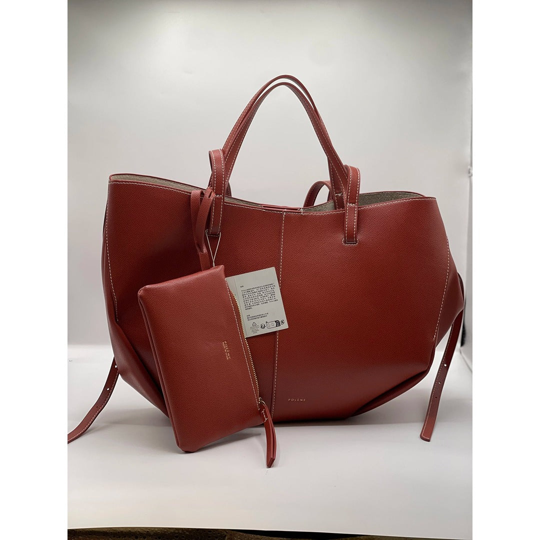 POL CYME TOTE LARGE BAG BLACK/BROWN/MAROON