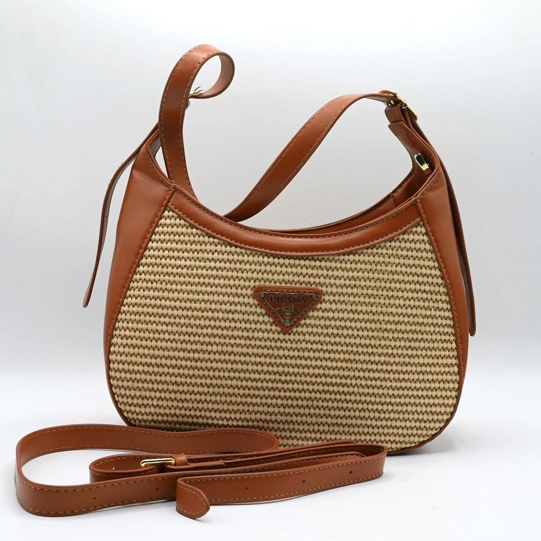 PRA CROSSBODY BAG BLACK/WHITE/BROWN
