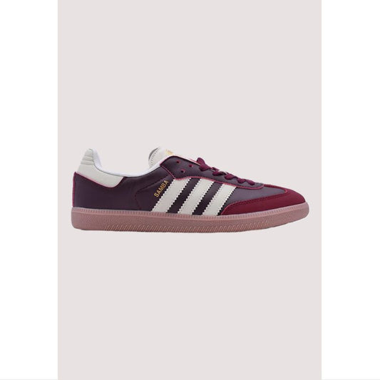 ADAS SAMBA OG MAROON GOLD METALLIC SHOES WOMEN