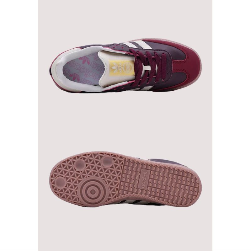 ADAS SAMBA OG MAROON GOLD METALLIC SHOES WOMEN