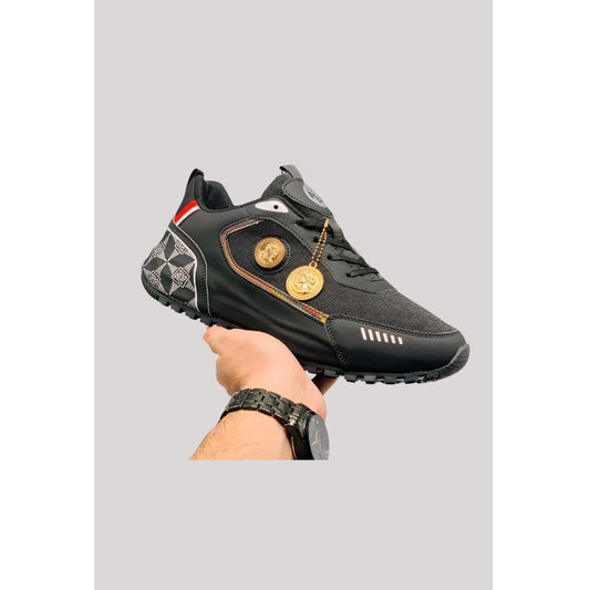 DUSHAYATE Black Luxury Lifestyle Sneakers