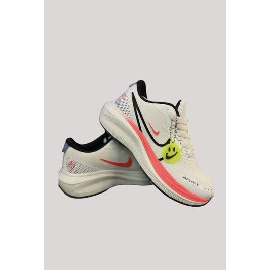 ZoomX Style Running Sneakers – White & Coral