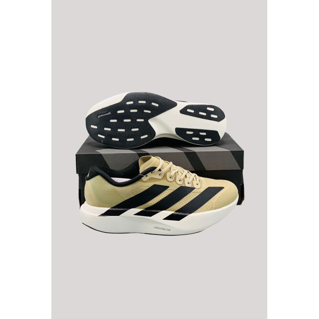 ADIZERO EVO SL BEIGE BLACK  MEDICATED LIGHTWEIGHT SHOES MENS