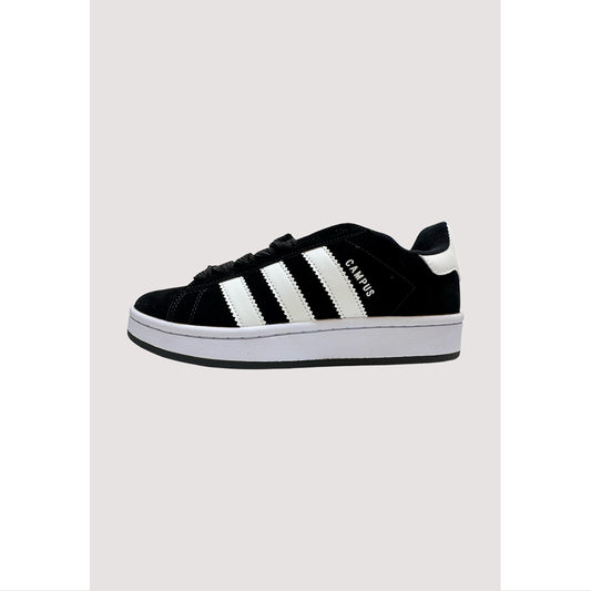 ADIS CAMPUS 00S ALL BLACK WHITE STRIPE SUEDE MENS/WOMEN