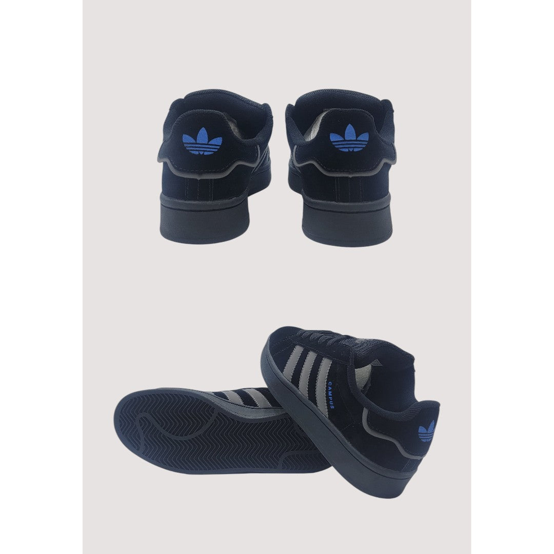 ADIS CAMPUS 00S ALL GREY BLACK STRIPE SHOES