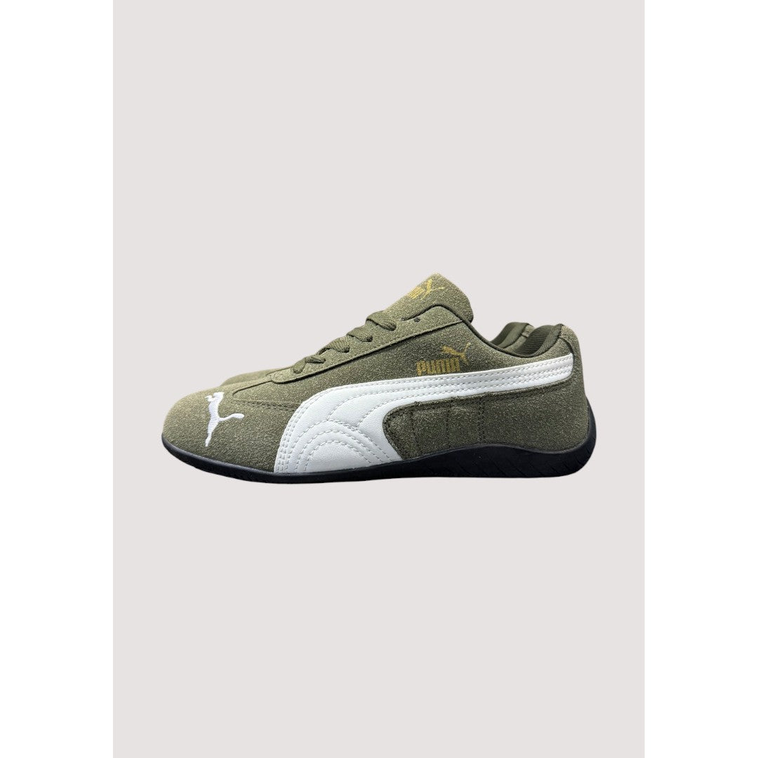 PUMA SPEEDCAT WOMEN OLIVE GREEN WHITE