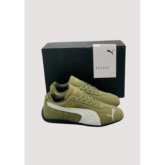 PUMA SPEEDCAT WOMEN OLIVE GREEN WHITE