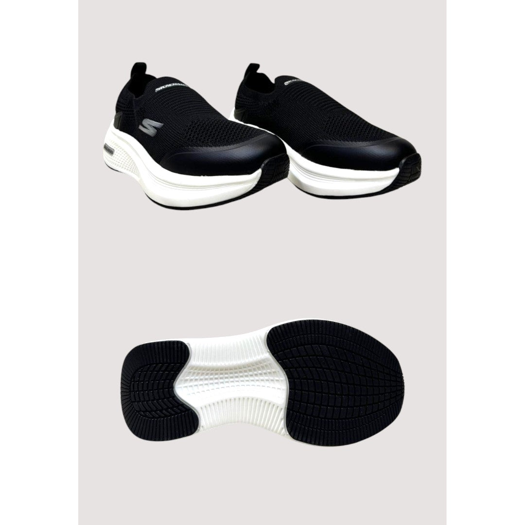 SKECHERS BLACK-WHITE SLIP ON WOMEN SHOES