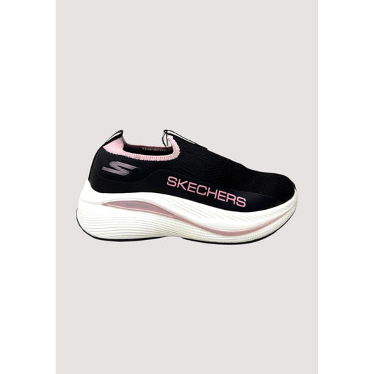 SKECHERS MAX CUSHION BLACK PINK-WHITE SLIP ON WOMEN SHOES