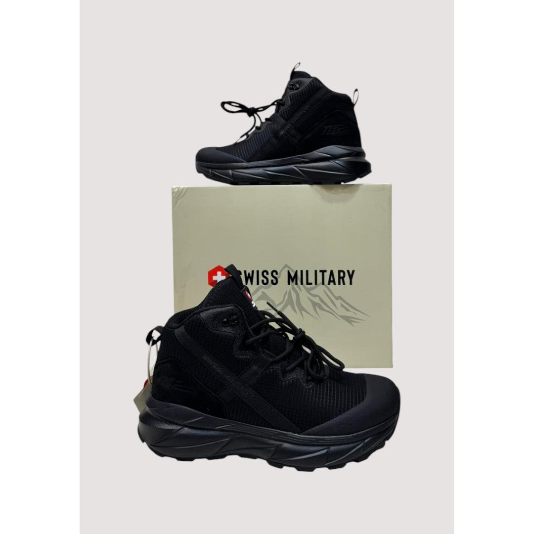SWISS MILITARY BLACK HIGH-TOP SNEAKERS