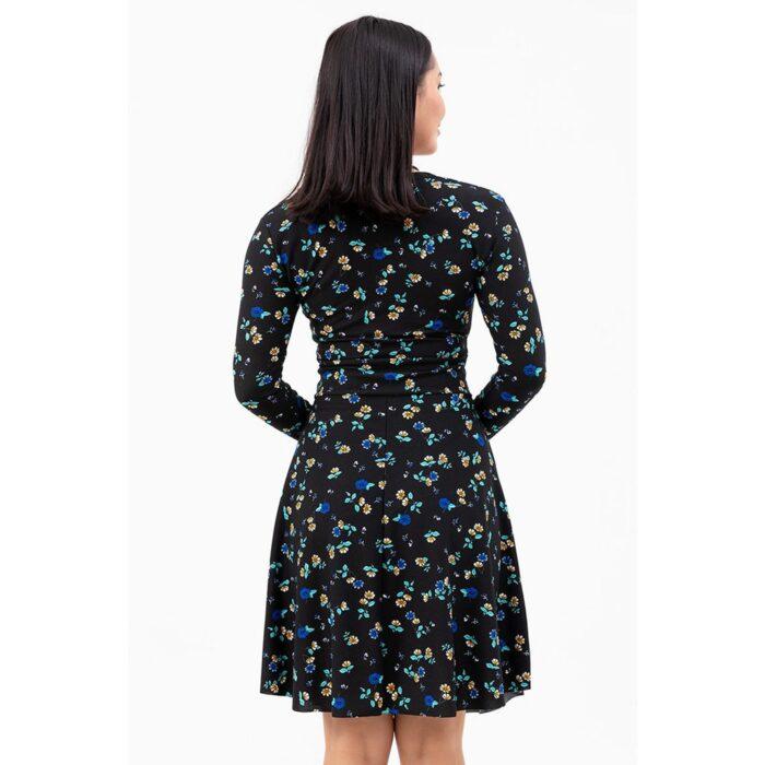 Floral Printed Double Breasted Patterned Dress