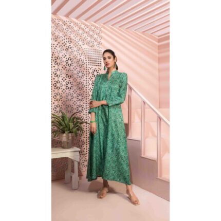 Jade Digital Printed Long Dress