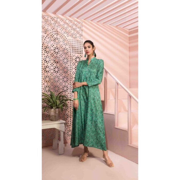 Jade Digital Printed Long Dress