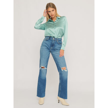 Guess 80’s Straight High Rise Crop Ripped Jeans